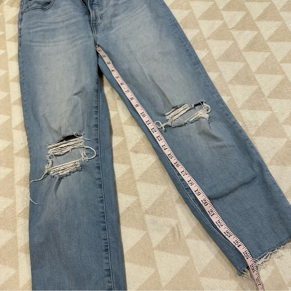 Madewell perfect vintage straight jeans knee rip Danby wash - Picture 5 of 8